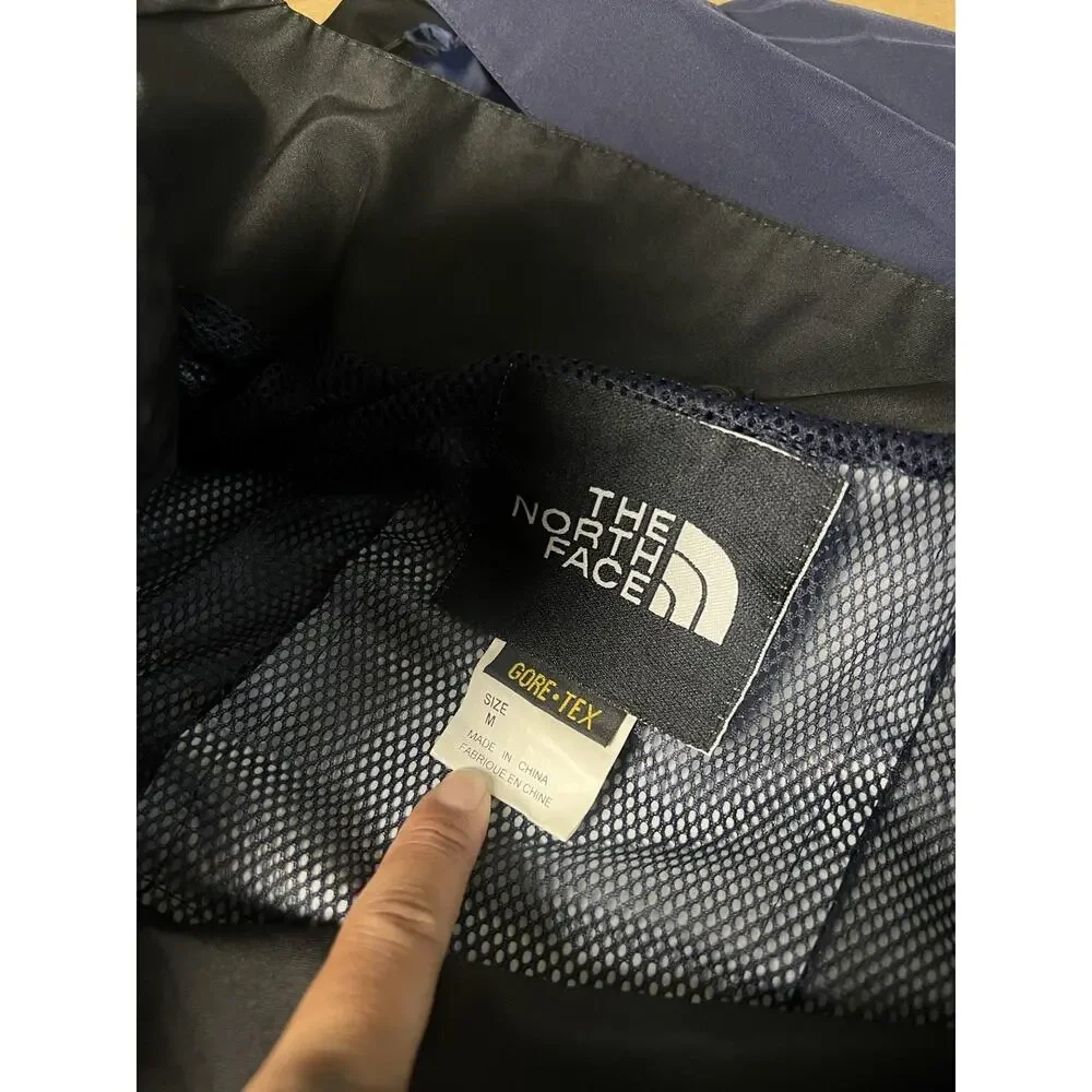 The North Face Jacket Mens L Blue Softshell Rain Coat GORE-TEX Hooded Waterproof